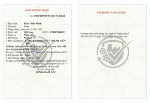 Mẫu chứng chỉ an toàn lao động