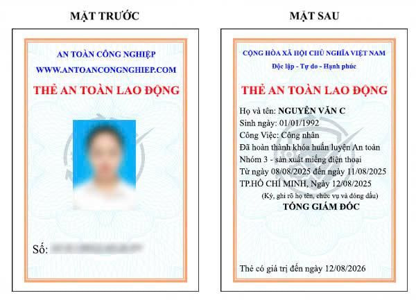 Mẫu thẻ an toàn lao động